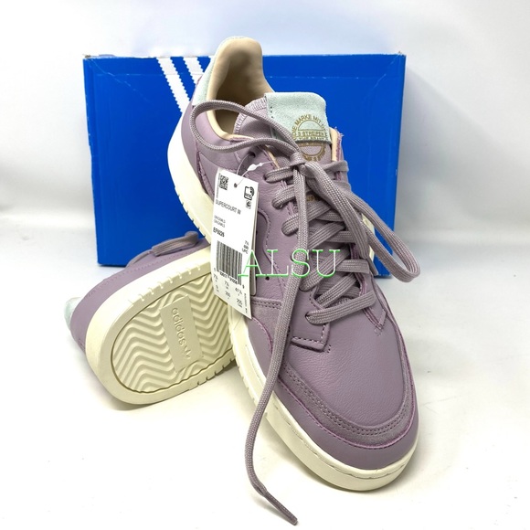 SANTAโS DEAL ๐ Adidas Supercourt Leather Womenโs Sneakers Purple Size 9 EF9226 - Picture 8 of 9